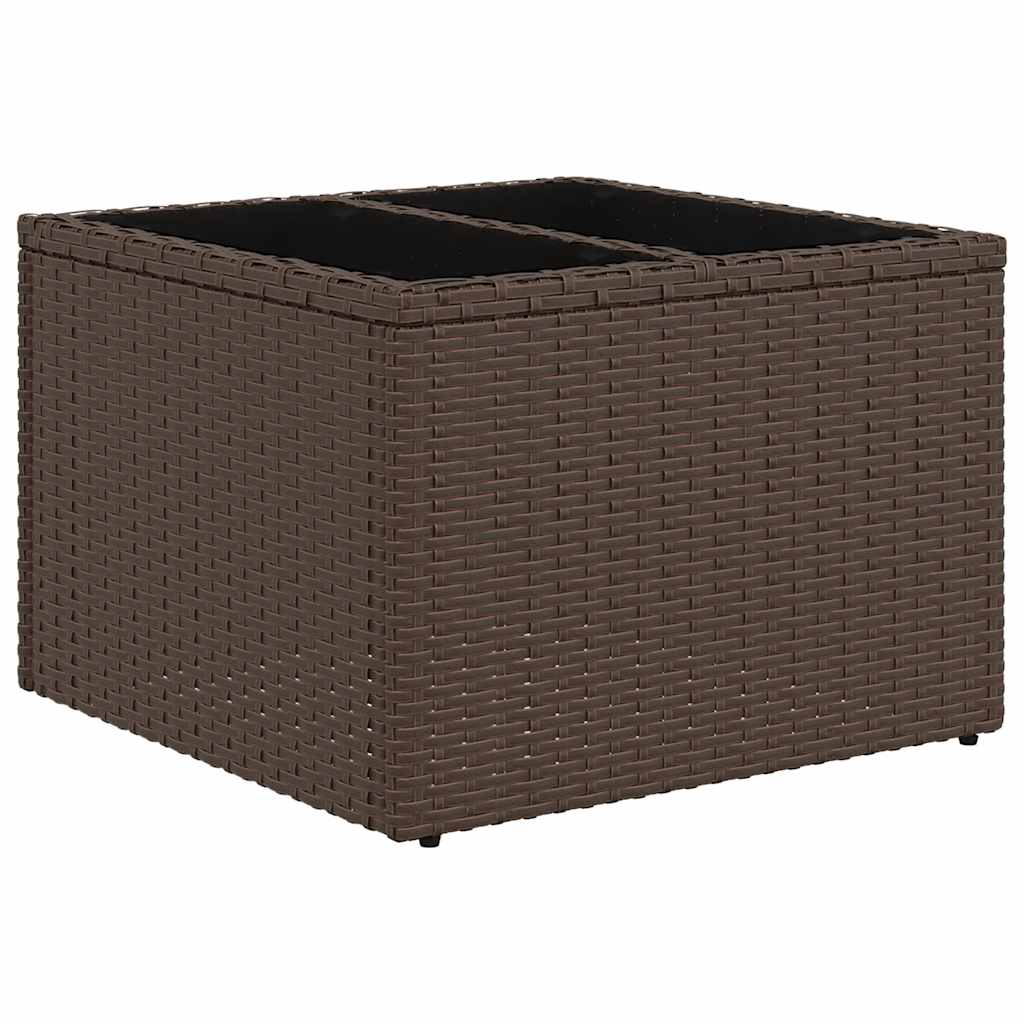 vidaXL Salon de jardin 7 pièces avec coussins résine tressée marron