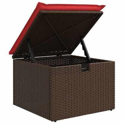 vidaXL Salon de jardin 7 pièces avec coussins résine tressée marron