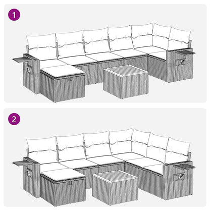 vidaXL Ensemble de canapés de jardin 8 pièces avec coussins en résine tressée grise