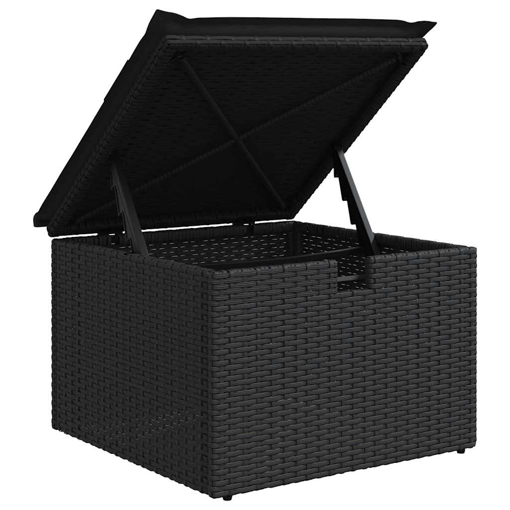 vidaXL 4-tlg. Garten-Sofagarnitur mit Kissen Schwarz Poly Rattan