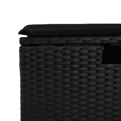 vidaXL 4-tlg. Garten-Sofagarnitur mit Kissen Schwarz Poly Rattan