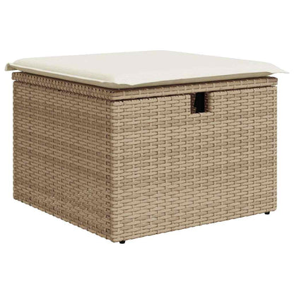 vidaXL 4-tlg. Garten-Sofagarnitur mit Kissen Beige Poly Rattan