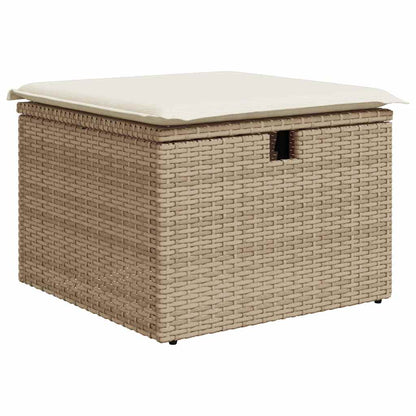vidaXL 4-tlg. Garten-Sofagarnitur mit Kissen Beige Poly Rattan