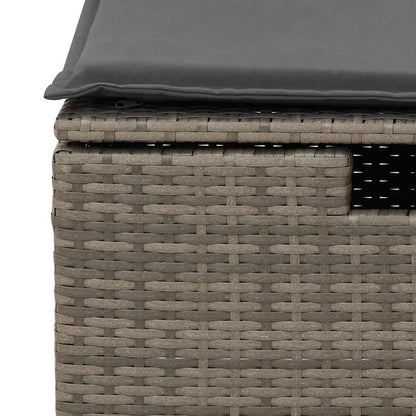 vidaXL 4-tlg. Garten-Sofagarnitur mit Kissen Grau Poly Rattan