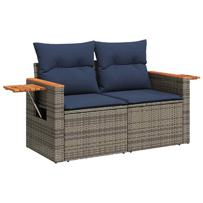 vidaXL Ensemble de canapés de jardin 5 pièces avec coussins en rotin synthétique gris