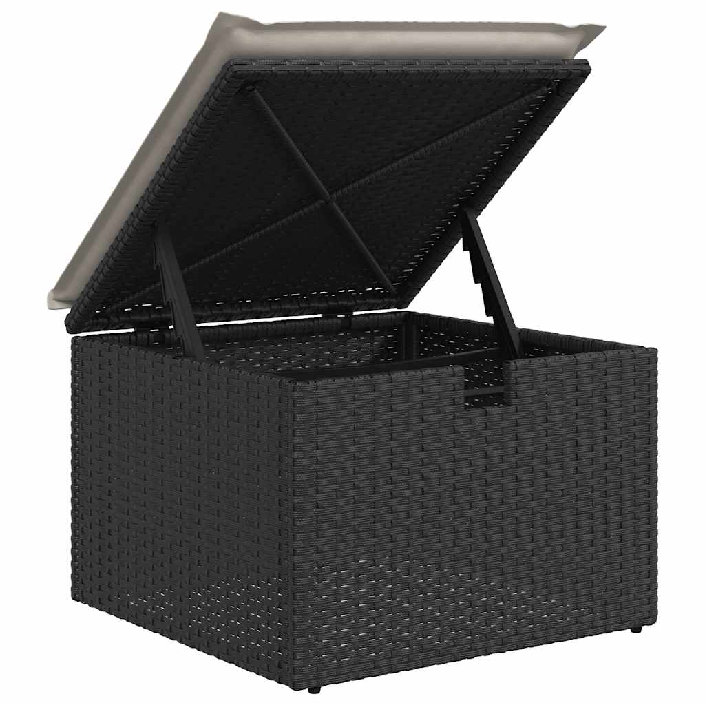 vidaXL 4-tlg. Garten-Sofagarnitur mit Kissen Schwarz Poly Rattan