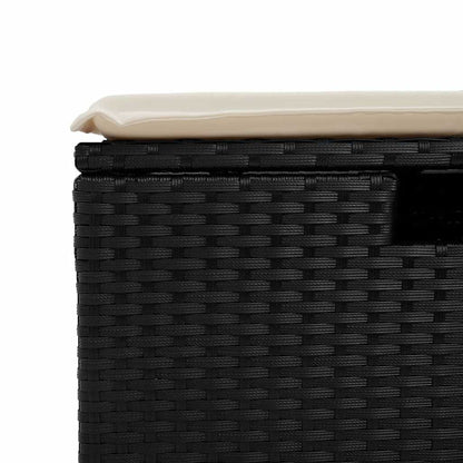 vidaXL 4-tlg. Garten-Sofagarnitur mit Kissen Schwarz Poly Rattan