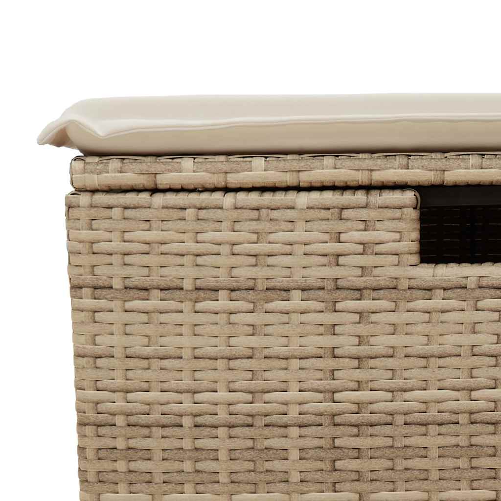 vidaXL 4-tlg. Garten-Sofagarnitur mit Kissen Beige Poly Rattan