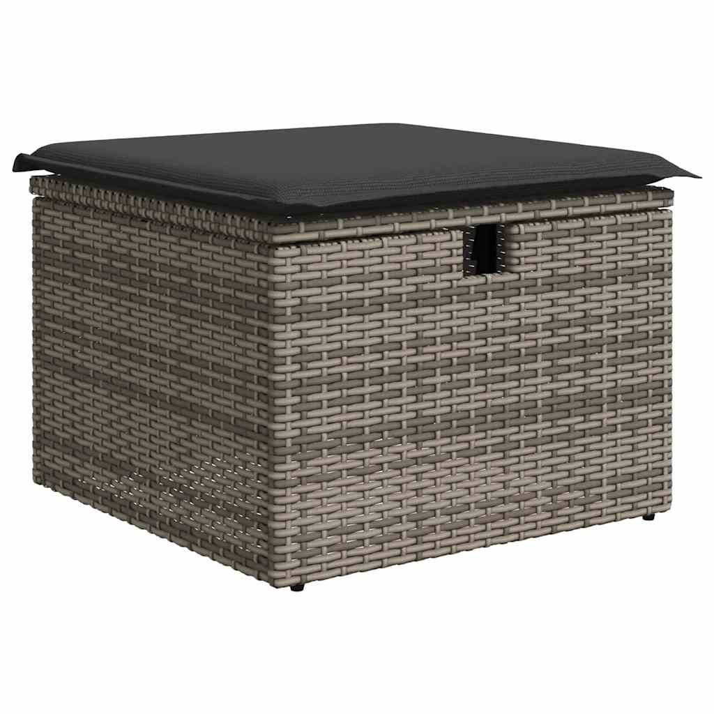 vidaXL Salon de jardin 4 pcs avec coussins Gris Résine tressée