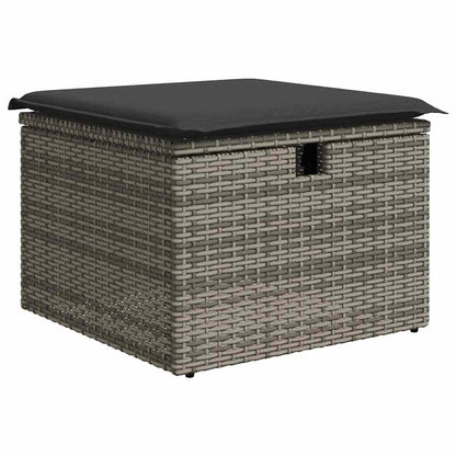 vidaXL Salon de jardin 4 pcs avec coussins Gris Résine tressée