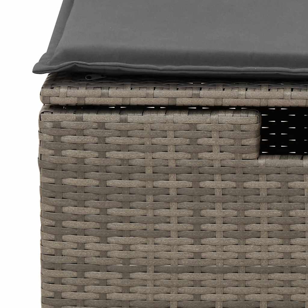 vidaXL Salon de jardin 4 pcs avec coussins Gris Résine tressée