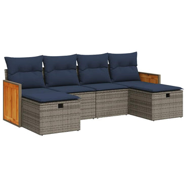vidaXL Ensemble de canapés de jardin 6 pcs avec coussins gris résine tressée