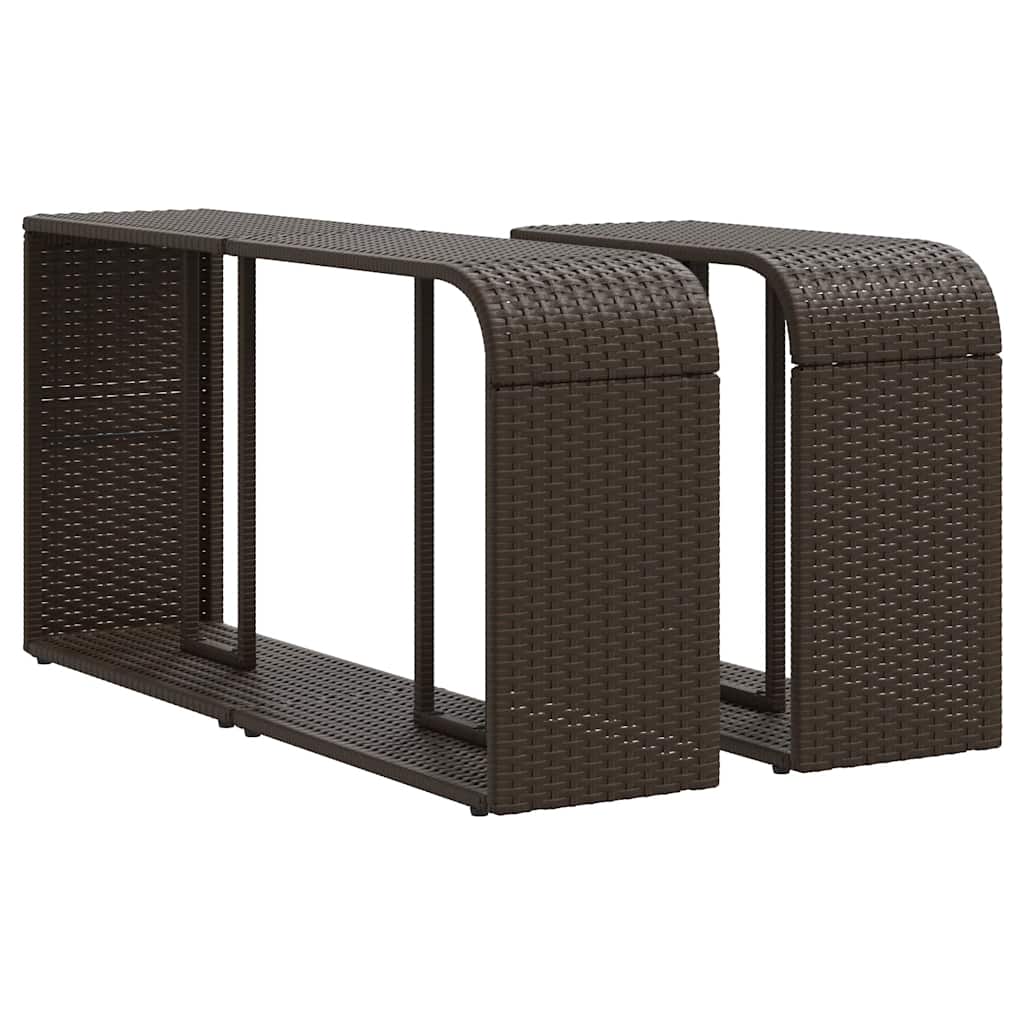 11-tlg. Garten-Sofagarnitur mit Kissen Braun Poly Rattan