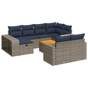 vidaXL Ensemble de canapés de jardin 11 pcs avec coussins en résine tressée gris
