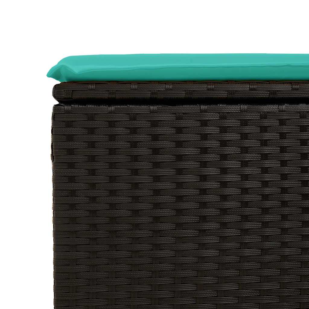 9-tlg. Garten-Sofagarnitur mit Kissen Schwarz Poly Rattan