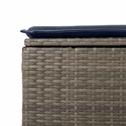 vidaXL Salon de jardin 9 pcs avec coussins Gris Résine tressée Acacia