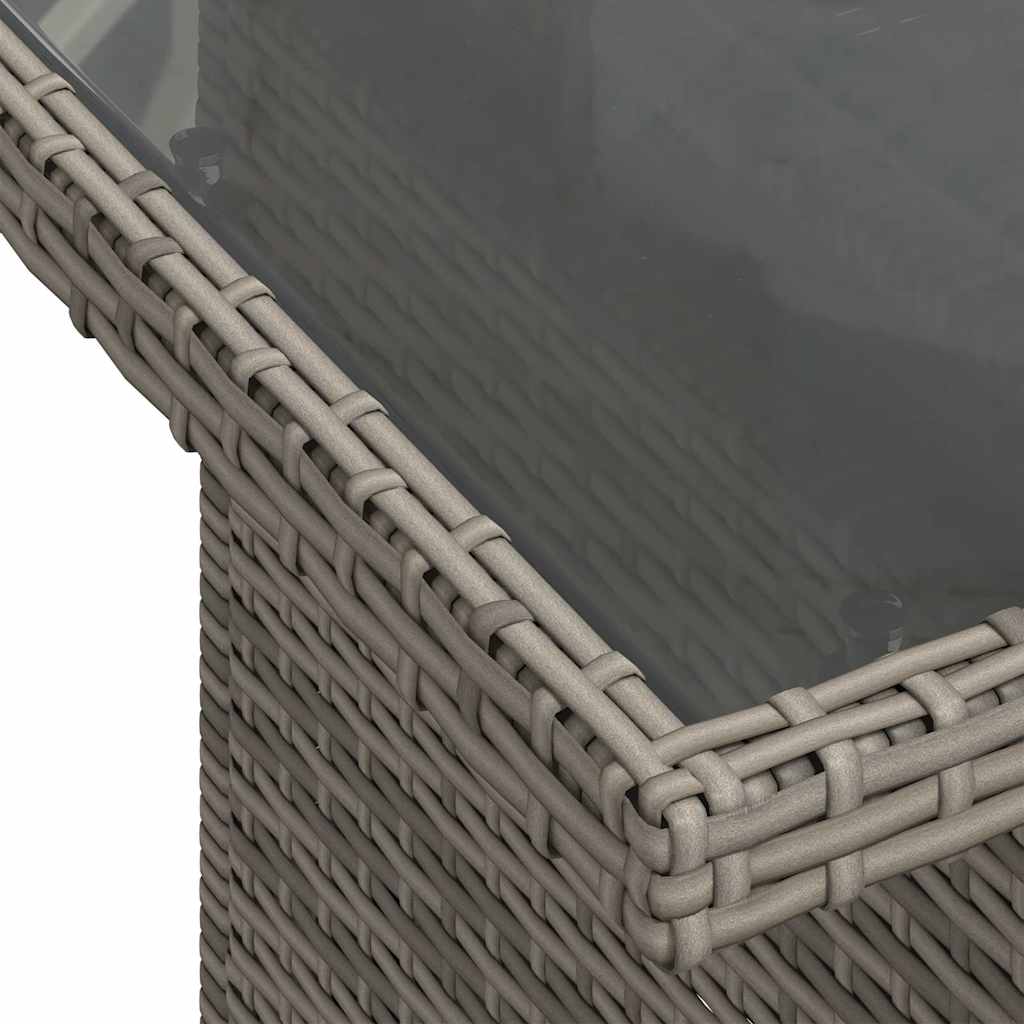 vidaXL Salon de jardin 9 pcs avec coussins Gris Résine tressée Acacia