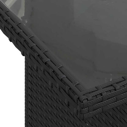 vidaXL 5tlg. Garten-Sofagarnitur mit Kissen Schwarz Poly Rattan Akazie