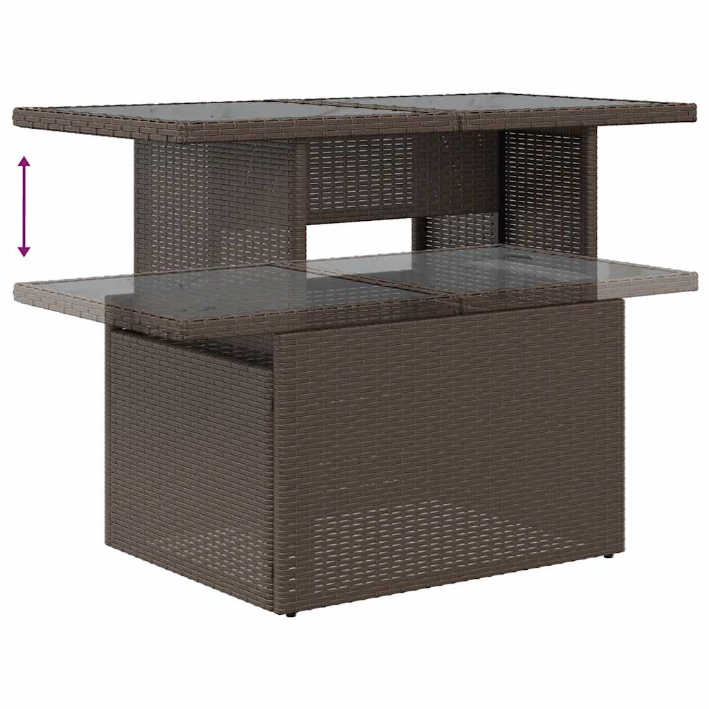 vidaXL Ensemble de canapés de jardin 5 pcs avec coussins marron résine tressée acacia
