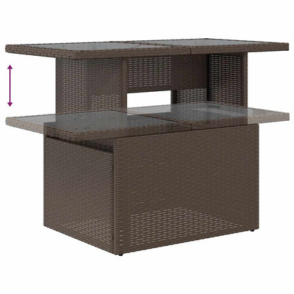 vidaXL Ensemble de canapés de jardin 5 pcs avec coussins marron résine tressée acacia