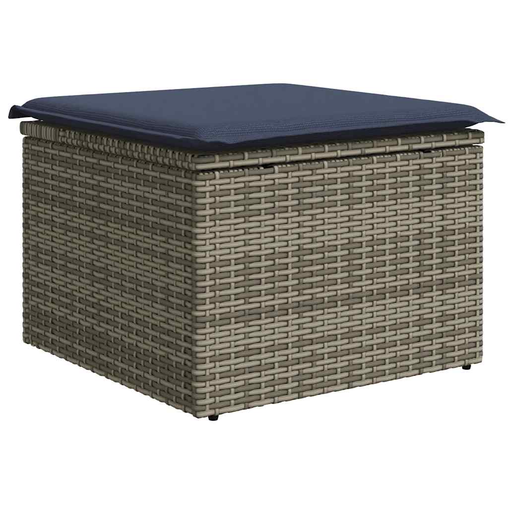 vidaXL Salon de jardin 8 pcs avec coussins gris résine tressée acacia
