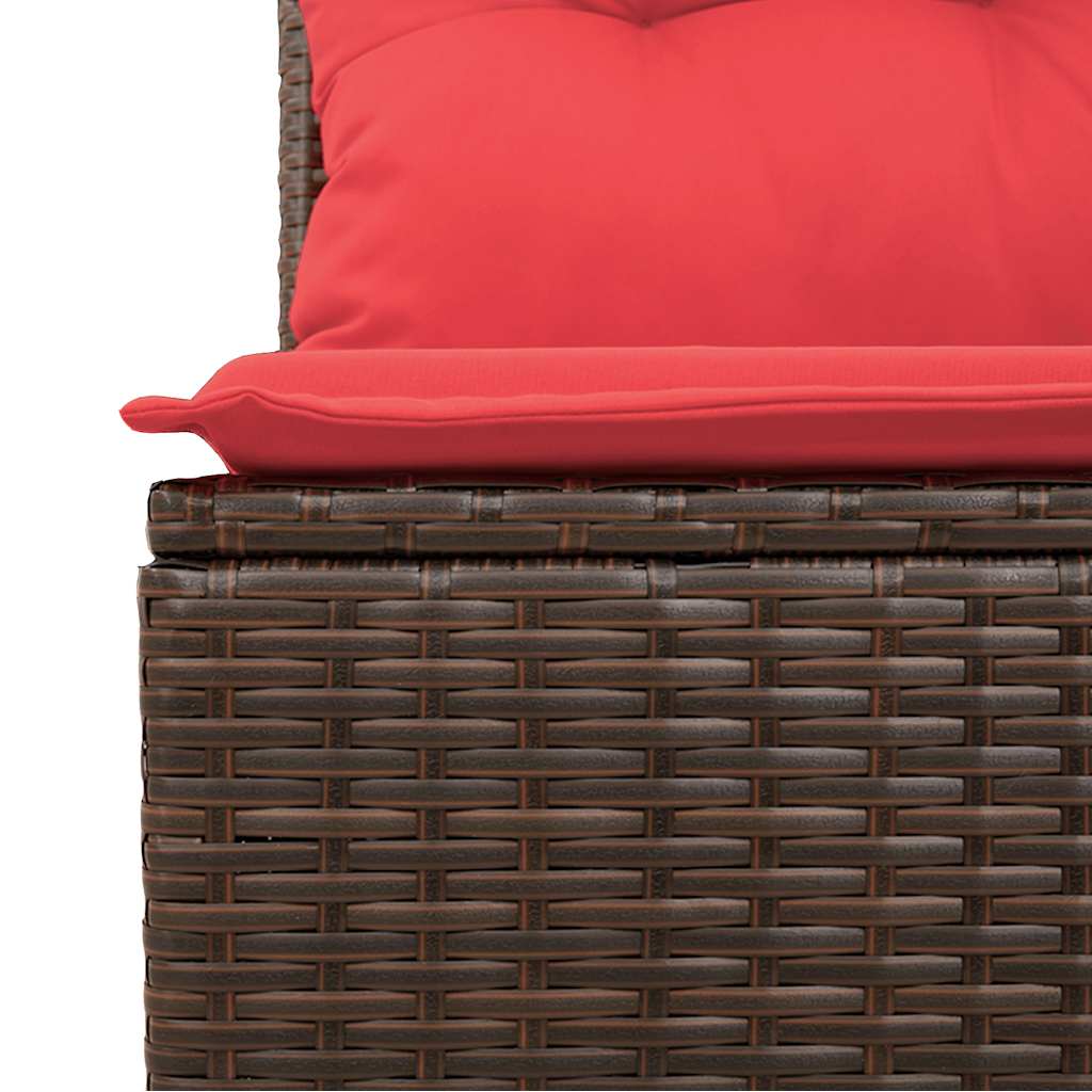 vidaXL 8-tlg. Garten-Sofagarnitur mit Kissen Braun Poly Rattan Akazie
