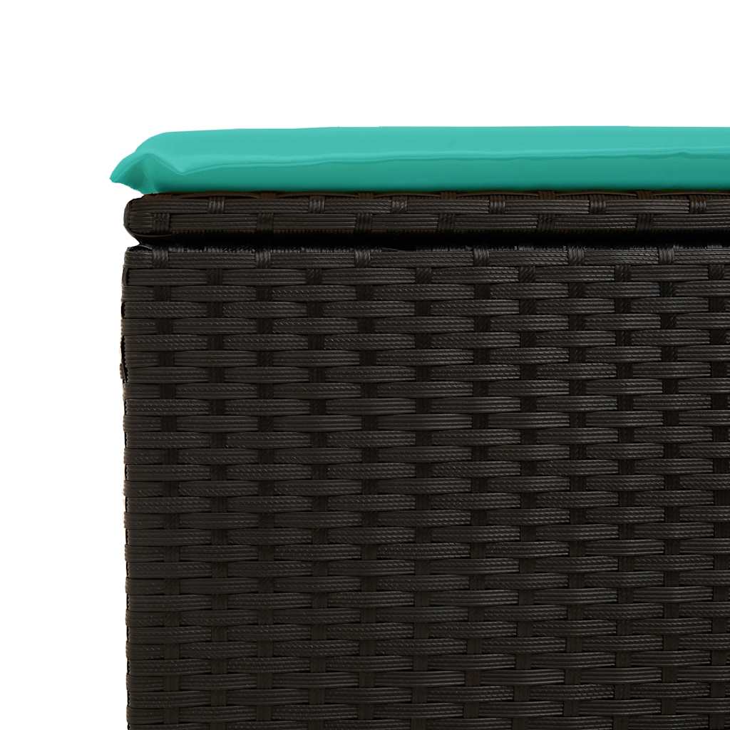 vidaXL 6-tlg. Garten-Sofagarnitur mit Kissen Schwarz Poly Rattan Akazie