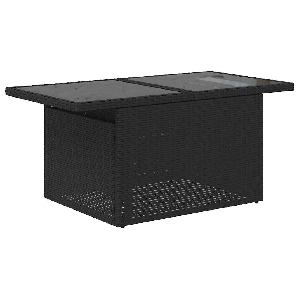 vidaXL 6-tlg. Garten-Sofagarnitur mit Kissen Schwarz Poly Rattan Akazie