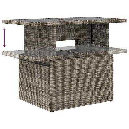 vidaXL Salon de jardin 5 pcs avec coussins Gris résine tressée Acacia