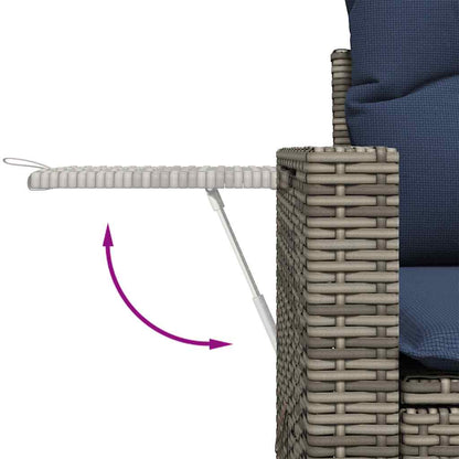 vidaXL Salon de jardin 5 pcs avec coussins Gris résine tressée Acacia