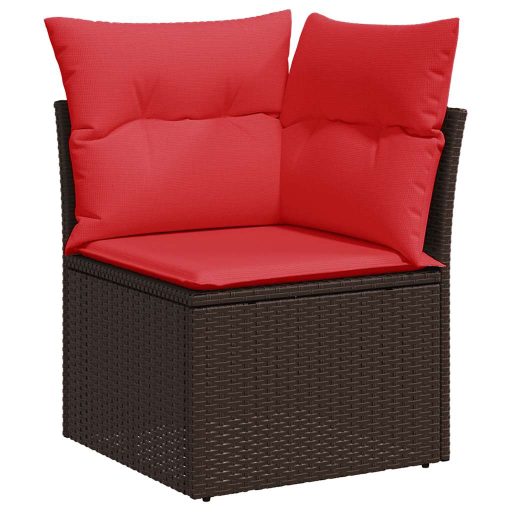 vidaXL Ensemble de canapés de jardin 6 pcs avec coussins marron résine tressée acacia