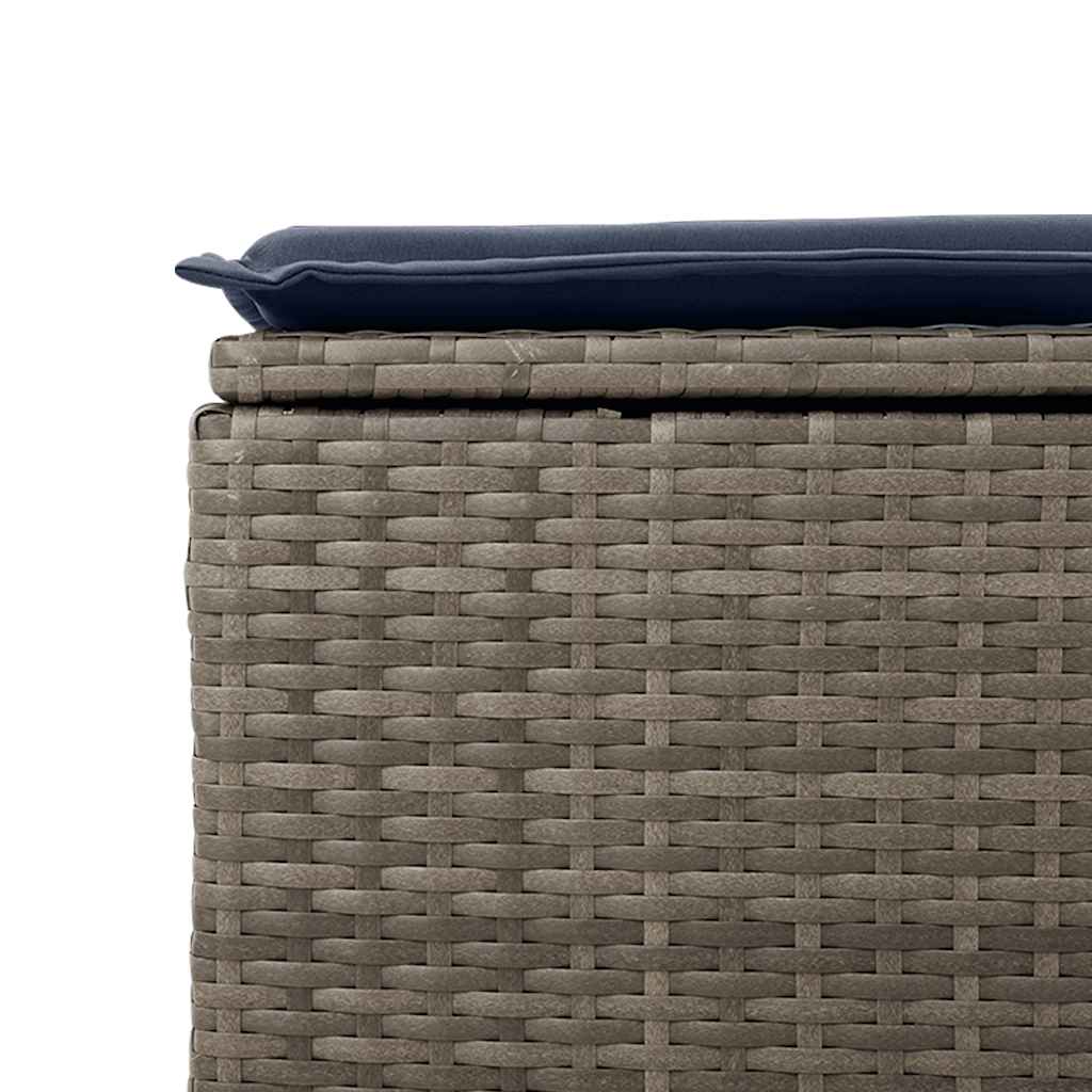 vidaXL Salon de jardin 9 pcs avec coussins Gris résine tressée et acacia