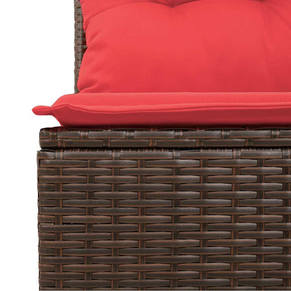 vidaXL Salon de jardin 11 pcs avec coussins Marron Résine tressée Acacia