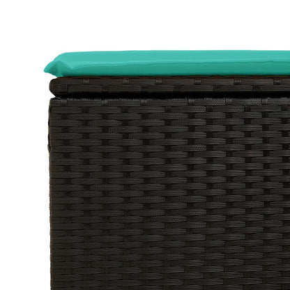 vidaXL 6-tlg. Garten-Sofagarnitur mit Kissen Schwarz Poly Rattan