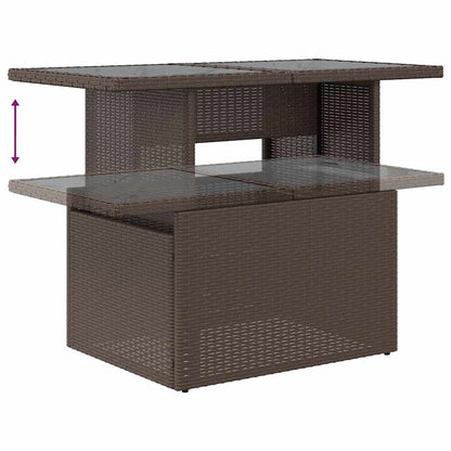 vidaXL Ensemble de canapés de jardin 5 pcs avec coussins marron résine tressée acacia