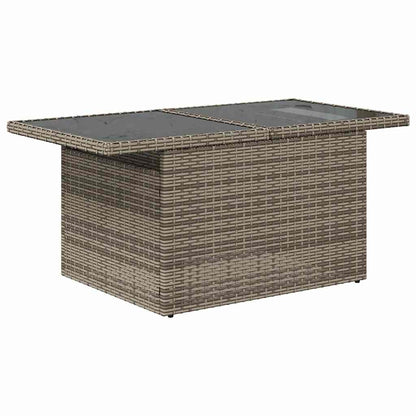 vidaXL 9-tlg. Garten-Sofagarnitur mit Kissen Grau Poly Rattan Akazie