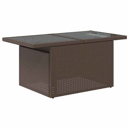 vidaXL Salon de jardin 8 pcs avec coussins Marron Résine tressée Bois d'acacia