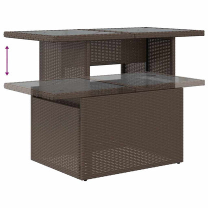 vidaXL Salon de jardin 8 pcs avec coussins Marron Résine tressée Bois d'acacia