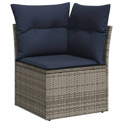 vidaXL Ensemble de canapés de jardin 8 pièces avec coussins en résine tressée grise
