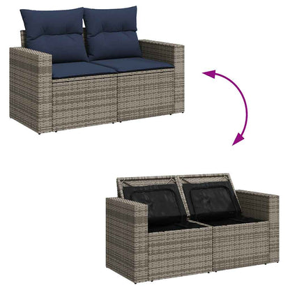 vidaXL Ensemble de canapés de jardin 8 pièces avec coussins en résine tressée grise