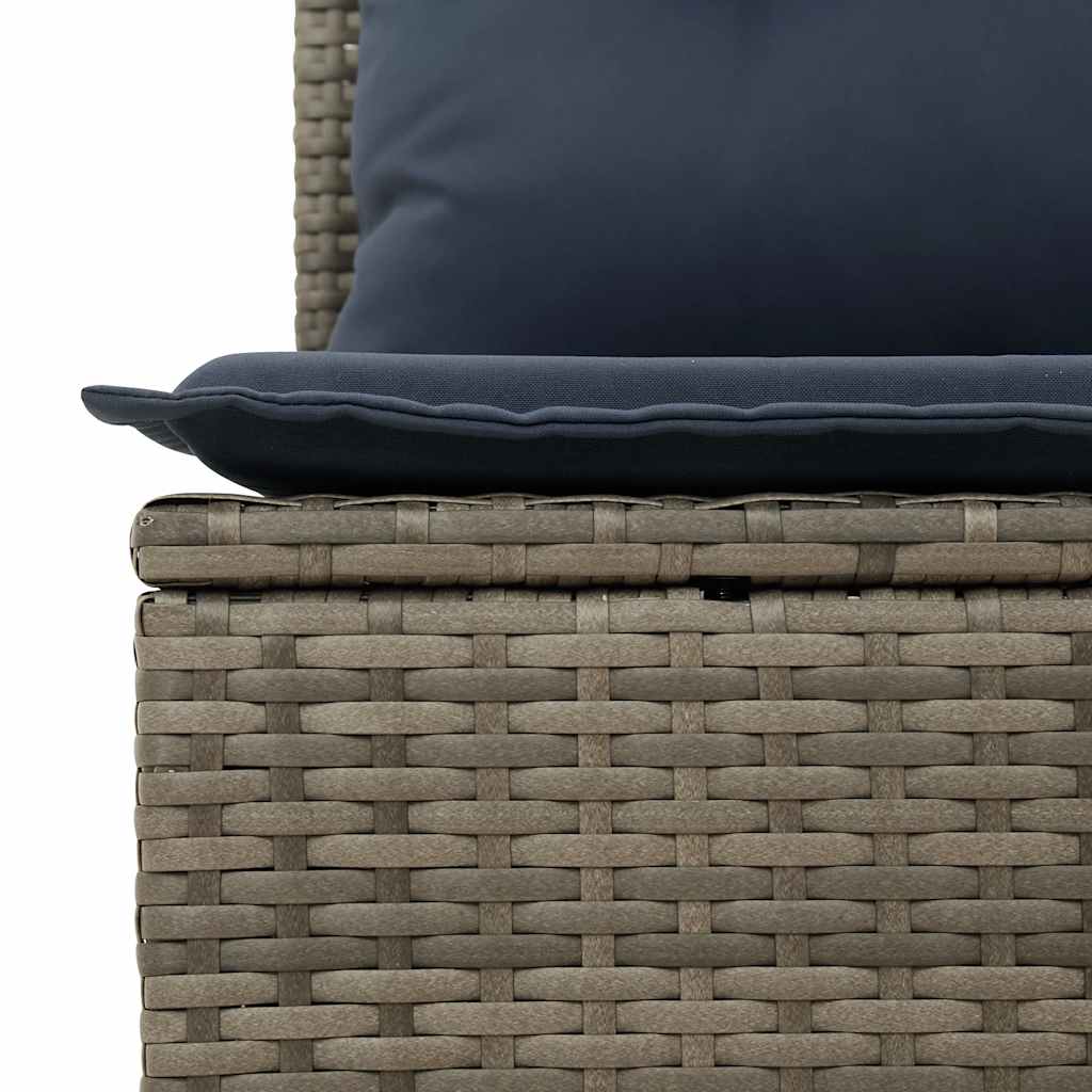 vidaXL Salon de jardin 9 pcs avec coussins Résine tressée Gris