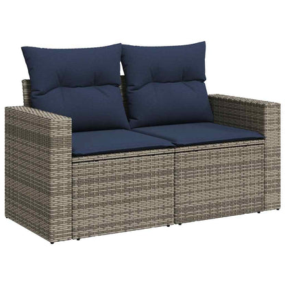 vidaXL Ensemble de canapés de jardin 6 pcs avec coussins gris résine tressée