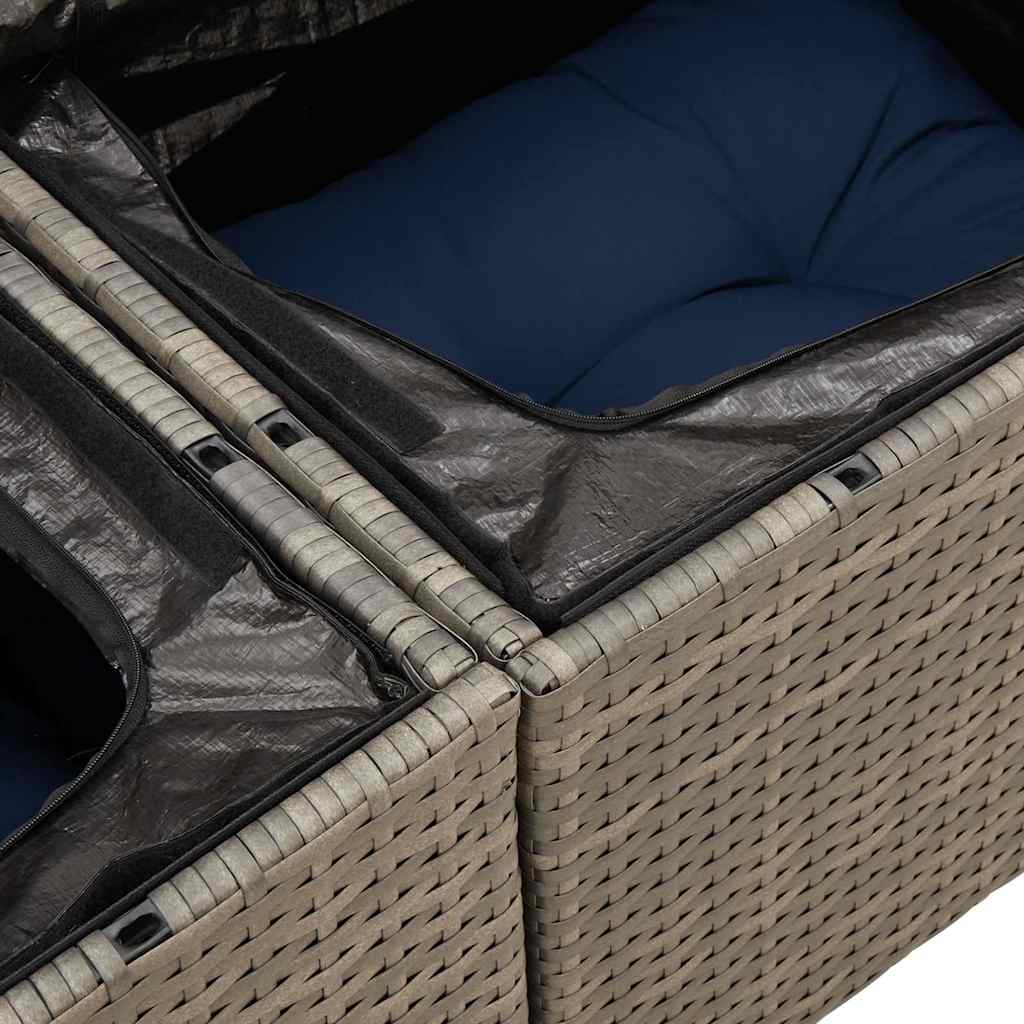 vidaXL Ensemble de canapés de jardin 8 pièces avec coussins en résine tressée grise
