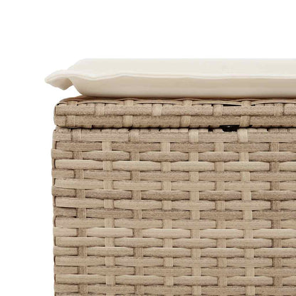 6-tlg. Garten-Sofagarnitur mit Kissen Beige Poly Rattan