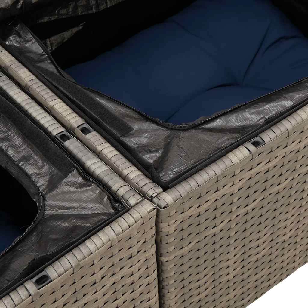 vidaXL Ensemble de canapés de jardin 5 pièces avec coussins en rotin synthétique gris