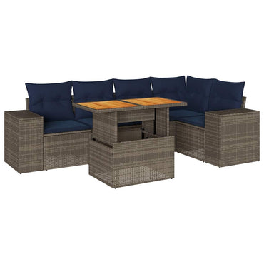 vidaXL Ensemble de canapés de jardin 6 pcs avec coussins gris résine tressée