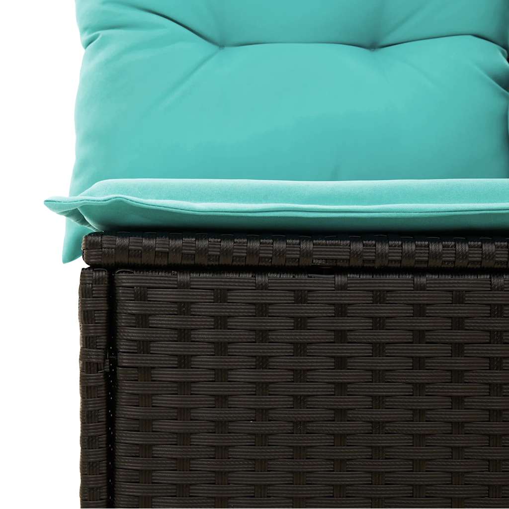 vidaXL 6-tlg. Garten-Sofagarnitur mit Kissen Schwarz Poly Rattan