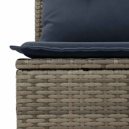 vidaXL Salon de jardin 10 pcs avec coussins résine tressée gris