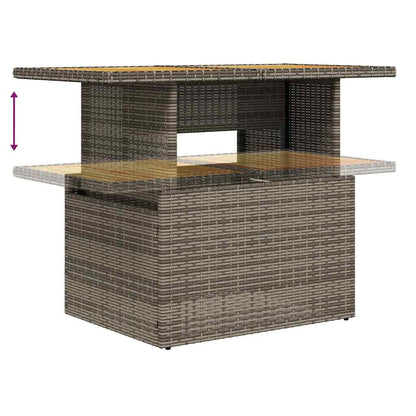 vidaXL Salon de jardin 10 pcs avec coussins résine tressée gris