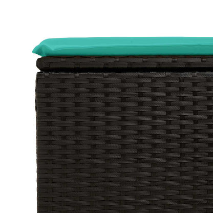 vidaXL 6-tlg. Garten-Sofagarnitur mit Kissen Schwarz Poly Rattan